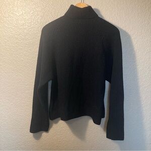 N. Peal Sweater Luxury 100% Cashmere Black Turtleneck Capsule Wardrobe Medium
